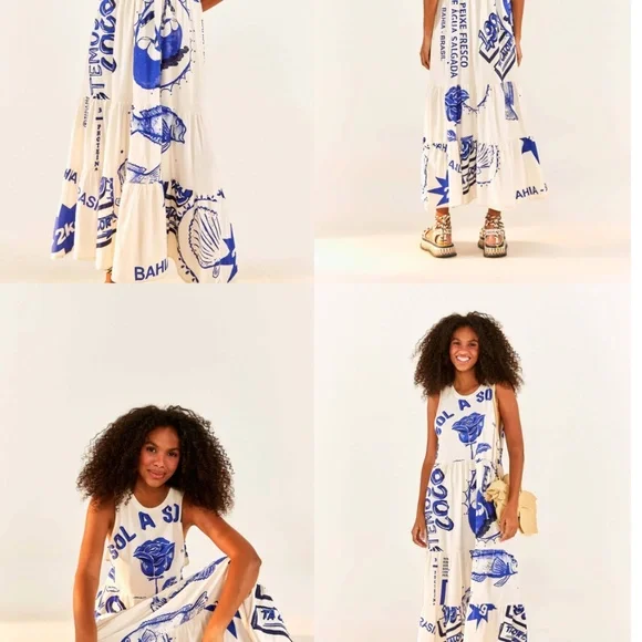 White Rainha Das Aguas T Shirt Dress - NWT Size M - Picture 3 of 4